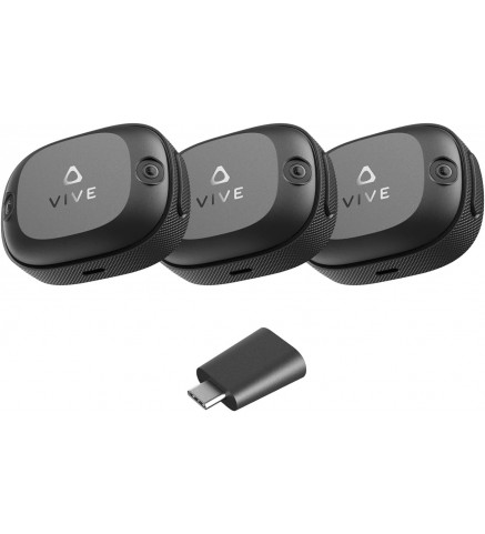 HTC宏達電 VIVE Ultimate Tracker，3 個追蹤器 + 1 個適配器 — VR 全身追蹤 - 3 VIVE Ultimate Tracker + 1 VIVE Wireless Dongle