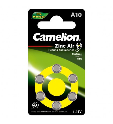 Camelion - A10 助聽器電池 1.4V 3 ( 6 粒裝 )  - A10-BP6