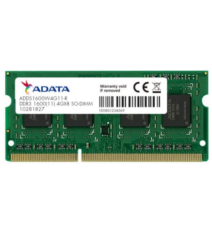 ADATA 威剛科技Premier Series D3-1600 204 Pin 4GB筆記型記憶體 - AD3S1600W4G11-R