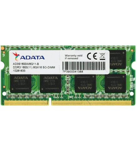 ADATA威剛科技 8GB DDR3 1600MHz AD3S1600W8G11-R筆記本電腦內存/記憶體 - AD3S1600W8G11-R