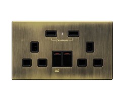 M2K (孖蘇) USB電制插座 (不銹鋼系列) - AP202AM4-GD