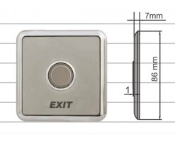 Soyal Metal door opening system Touch Panel Release Button With Led Ring, Silver - AR-PB-8A-BR-SE