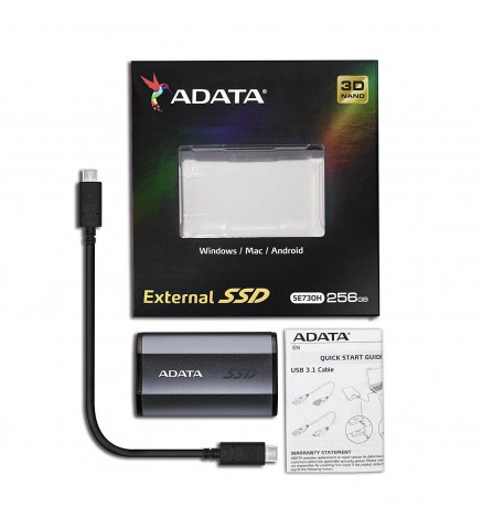 ADATA 威剛科技SE730H外部固態驅動器/外置式硬碟 - ASE730H-256GU31-CTI