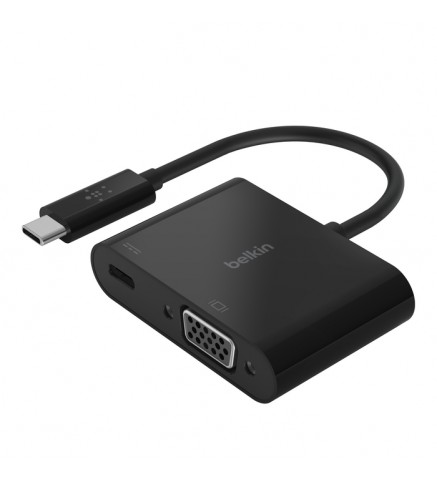 BELKIN貝爾金 - USB-C 轉 VGA + 充電轉接器 - AVC001BTBK