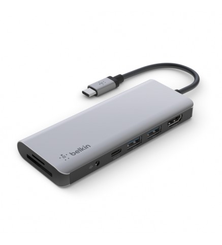 BELKIN貝爾金 - Connect USB-C® 7 合 1 高速多媒體集線器 (100W) - AVC009BTSGY