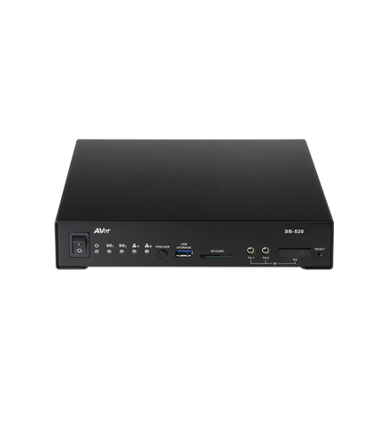 AVer 圓展科技 在一個盒子中錄製、流式傳輸和廣播 - Video Encoder & Live Streaming Server - Multicast Input Video to unlimited number of Clients over the LAN - AVer-SB520