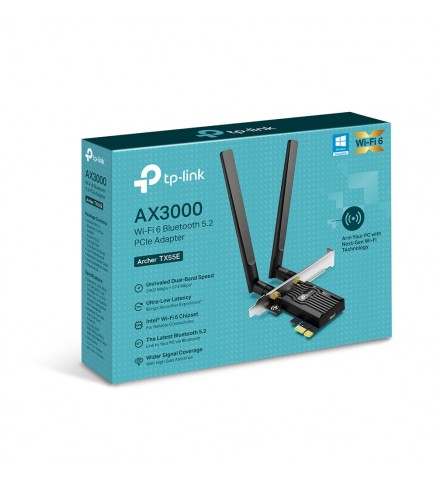 TP-Link AX3000 Wi-Fi 6 藍牙 5.2 PCIe 轉接器/無線網路卡 - Archer TX55E