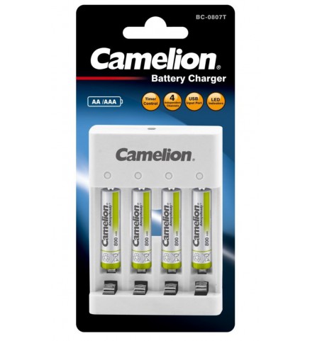 Camelion - 電池充電器 BC-0807T 附送 AAA800 mAh x 4pcs - BC-0807T