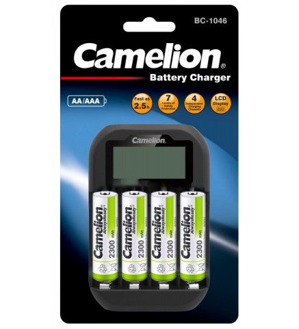 Camelion - 電池充電器 + AA2300mAh x 4pcs - BC-1046