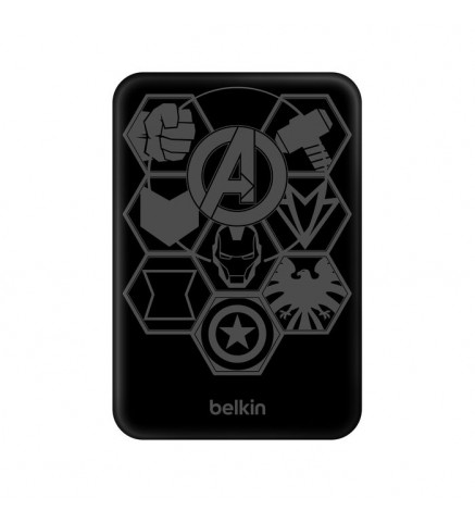 BELKIN貝爾金 - BoostCharge 磁力無線行動充電器 5K+支架 (迪士尼系列 / Marvel 系列) - 鋼鐵俠 - 黑色 - BPD004QCBG-DY