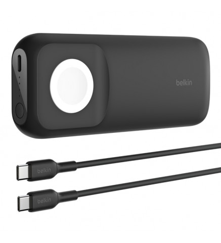 BELKIN貝爾金 - BoostCharge Pro 2合1快速無線充電 + 行動電源 10K (適用於Apple Watch, AirPods Pro (2nd Gen) 及 iPhone) - 黑色 - BPD005BTBK