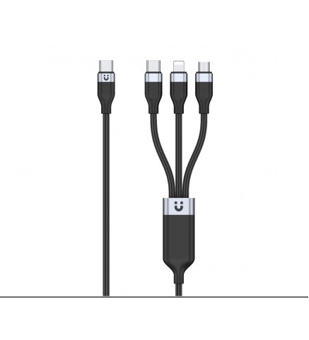 UNITEK優越者 - 3 合 1 USB-C 轉 USB-C / Micro USB / Lightning 通用充電線 (最高支援 20W 快充) - C14101BK-1.5M