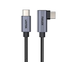 UNITEK優越者 - 2M，100W USB-C 90度轉角快充傳輸線 - C14123BK-2M