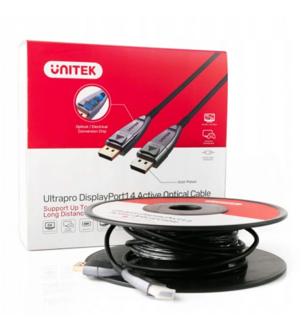 UNITEK優越者 - 15M DP1.4有源光纜，深空灰+ 黑色，UNITEK 禮盒 - C1617GY