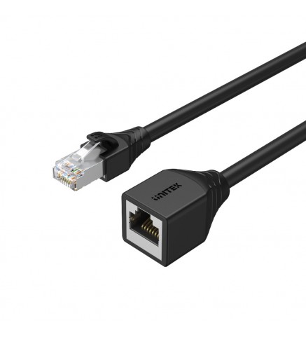 UNITEK優越者 - 1M，Cat 6 RJ45 (8P8C) 公對母擴展網絡 電纜，黑色，Unitek 塑料袋包裝 - C1896BK-1M