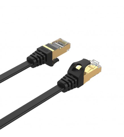 UNITEK - 3M, CAT.7 Flat Cable - RJ45 (8P8C) Male to RJ45(8P8C) Male, Black Color, UNITEK Poly Bag  - C1897BK-3M