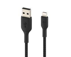 BELKIN貝爾金 - BoostCharge 編織閃電轉 USB-A 線（15 公分/6 英寸，黑色） - CAA002BT0MBK