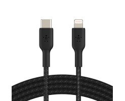 BELKIN貝爾金 - BOOST↑CHARGE USB-C 至 Lightning 編織充電線纜（1米，黑色） - CAA004BT1MBK