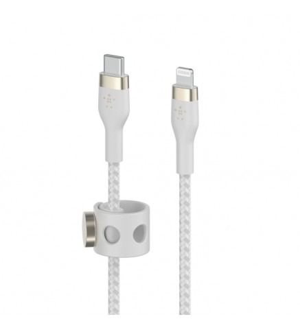 BELKIN貝爾金 - BoostCharge Pro Flex USB-C 至 Lightning 連接線 1米 白色 - CAA011BT1MWH