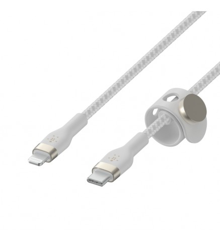 BELKIN貝爾金 - BoostCharge Pro Flex USB-C 至 Lightning 連接線 1米 白色 - CAA011BT1MWH