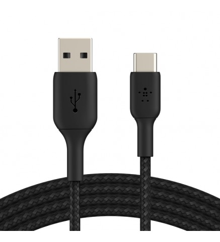 BELKIN貝爾金 - BoostCharge USB-C 轉 USB-A 編織線（15 厘米，黑色） - CAB002BT0MBK