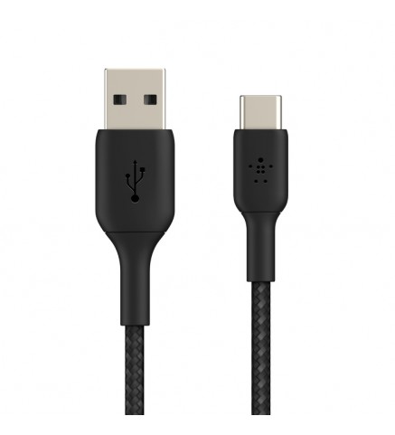 BELKIN貝爾金 - BoostCharge USB-C 轉 USB-A 編織線（15 厘米，黑色） - CAB002BT0MBK