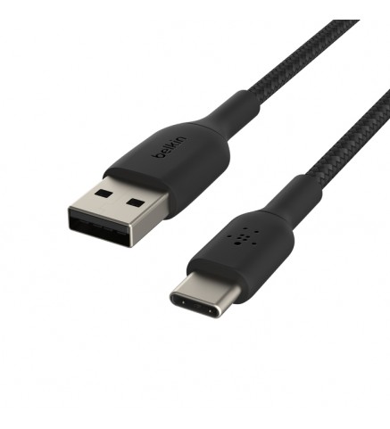 BELKIN貝爾金 - BoostCharge USB-C 轉 USB-A 編織線（15 厘米，黑色） - CAB002BT0MBK