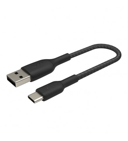 BELKIN貝爾金 - BoostCharge USB-C 轉 USB-A 編織線（15 厘米，黑色） - CAB002BT0MBK