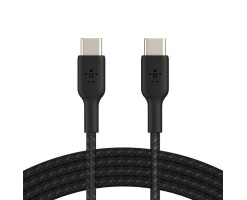 BELKIN貝爾金 - BoostCharge USB-C 至 USB-C 編織充電線纜 1米 黑色 - CAB004BT1MBK