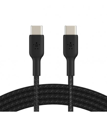 BELKIN貝爾金 - BoostCharge USB-C 至 USB-C 編織充電線纜 1米 黑色 - CAB004BT1MBK