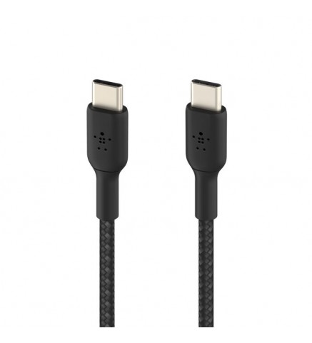 BELKIN貝爾金 - BoostCharge USB-C 至 USB-C 編織充電線纜 1米 黑色 - CAB004BT1MBK