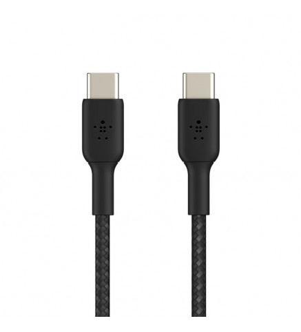 BELKIN貝爾金 - BoostCharge USB-C 至 USB-C 編織充電線纜 1米 黑色 - CAB004BT1MBK