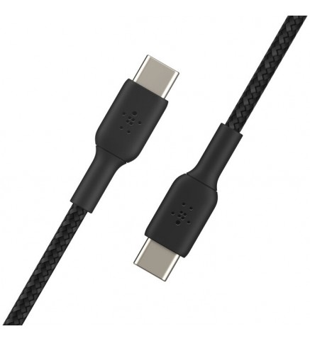 BELKIN貝爾金 - BoostCharge USB-C 至 USB-C 編織充電線纜 1米 黑色 - CAB004BT1MBK