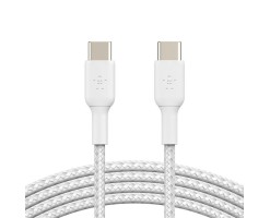 BELKIN貝爾金 - BoostCharge USB-C 至 USB-C 編織充電線纜 1米 白色 - CAB004BT1MWH