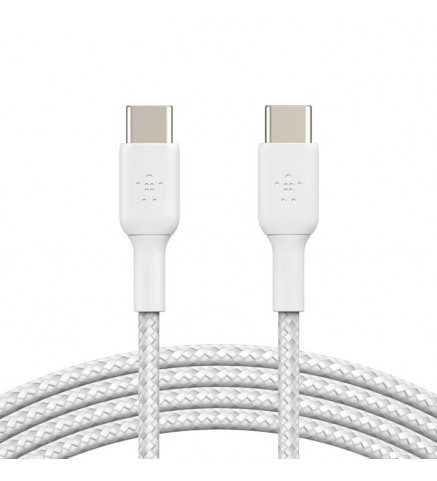 BELKIN貝爾金 - BoostCharge USB-C 至 USB-C 編織充電線纜 1米 白色 - CAB004BT1MWH