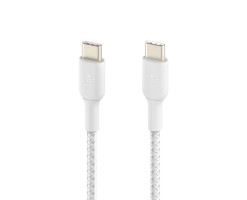 BELKIN貝爾金 - BoostCharge USB-C 至 USB-C 編織充電線纜 1米 白色 - CAB004BT1MWH