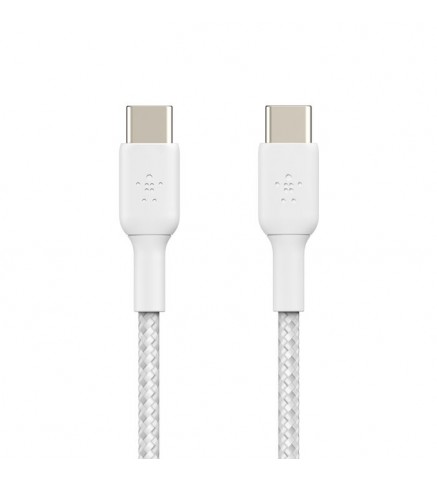 BELKIN貝爾金 - BoostCharge USB-C 至 USB-C 編織充電線纜 1米 白色 - CAB004BT1MWH