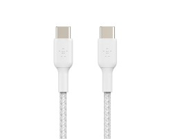 BELKIN貝爾金 - BoostCharge 編織 USB-C 轉 USB-C 連接線 60W 2米 白色 - CAB004BT2MWH2PK