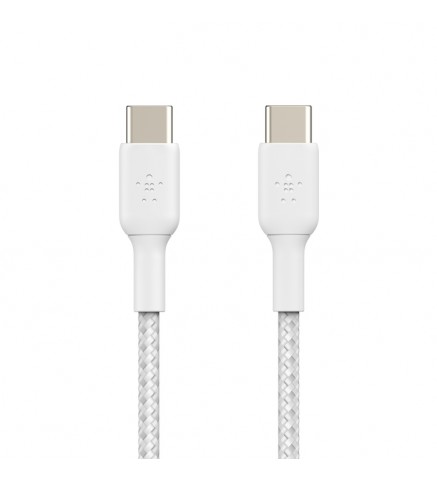 BELKIN貝爾金 - BoostCharge 編織 USB-C 轉 USB-C 連接線 60W 2米 白色 - CAB004BT2MWH2PK