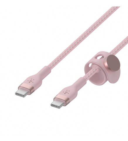 BELKIN貝爾金 - BoostCharge Pro Flex USB-C 至 USB-C 編織連接線 1米 粉色 - CAB011BT1MPK