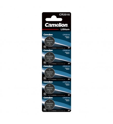 Camelion - CR2016 3V 硬幣電池 (5粒) - CR2016-BP5