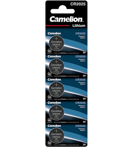 Camelion - CR2025 3V 硬幣電池 (5粒) - CR2025-BP5