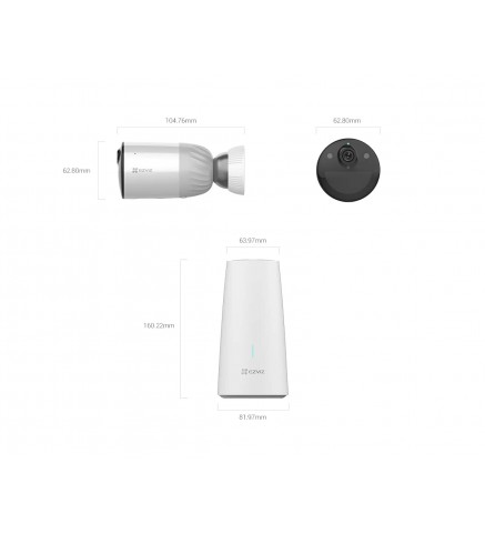 EZVIZ-螢石 BC1-B1 電池供電的無線 Wi-Fi IP 攝像機套件（1個攝像頭+1個底座）2MP 2.8mm (108°) 電池供電-BC1-B1 (1+1) NEW - CS-BC1-B1