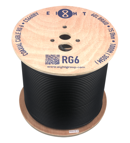 EIGHT RG6 - 同軸電纜（白色）- CS660BV_305m (wh/bk) (RG6)