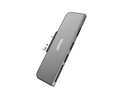 UNITEK優越者 - 適用於 Surface Pro 的 6 合 1 USB3.1 Gen1 集線器適配器（2 端口 USB-A +SD +Micro SD + hdmi + Mini DP），深空灰色 - D1021A