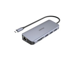 UNITEK優越者 - 9合1 USB3.1 Gen1 Type-C集線器（USB*3 + HDMI + VGA + RJ45 +讀卡器+ PD 100W），深空灰，UNITEK禮盒 - D1026B