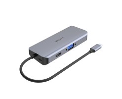 UNITEK優越者 - 9合1 USB3.1 Gen1 Type-C集線器（USB*3 + HDMI + VGA + RJ45 +讀卡器+ PD 100W），深空灰，UNITEK禮盒 - D1026B