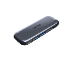 UNITEK優越者 - uHUB H6 存儲 6 合 1 USB-C M.2 SSD 存儲集線器，具有 10Gbps 數據、HDMI 和 PD 100W - D1046A