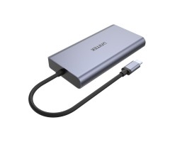 UNITEK優越者 - USB3.1 Type-C 7 端口鋁製，帶 DisplayPort 和 PD100W（USB-A*2、HDMI、DP、SD 卡、RJ45、PD100W） - D1056A