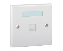 Schneider 1 Gang Keystone on Shuttered Wallplate (without module) - DCBRWPS1PSWT_WE